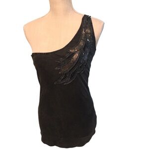 Black One-Shoulder Strappy Top